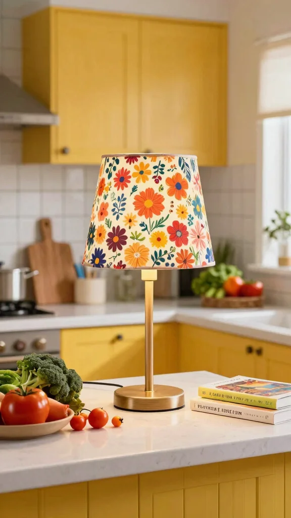 11 Kitchen Counter Lamp Ideas to Brighten Up Your Cooking Space - 6. Table Lamps with Shade Patterns 1