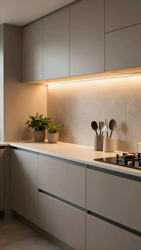 11 Kitchen Counter Lamp Ideas to Brighten Up Your Cooking Space - 7. Minimalist LED Strip Lights 1