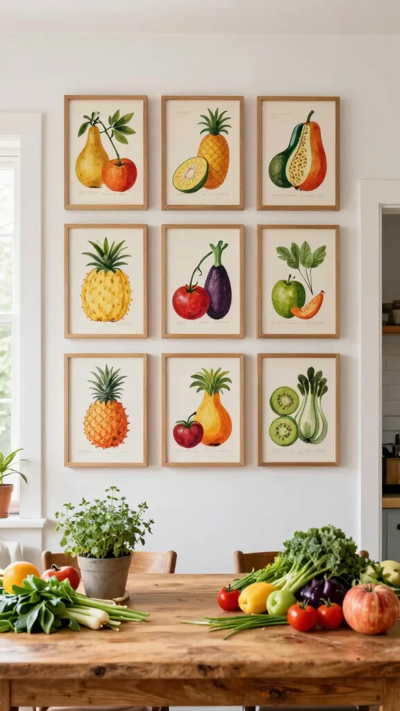 11 Kitchen Pictures Decor Wall Art Ideas That Instantly Warm Up Your Space - 2. Vintage Food Illustrations 1