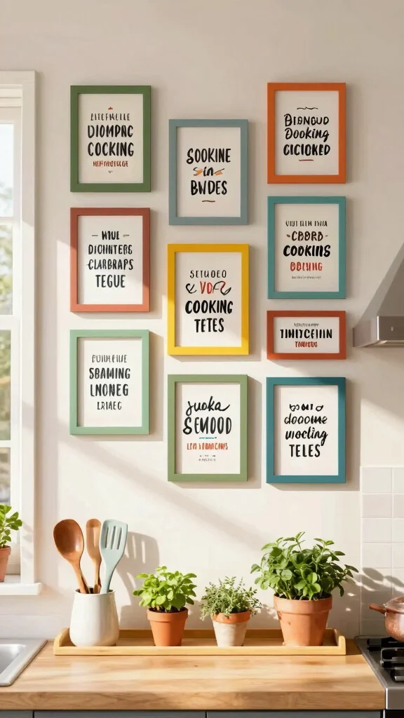 11 Kitchen Pictures Decor Wall Art Ideas That Instantly Warm Up Your Space - 3. Whimsical Cooking Quotes 1