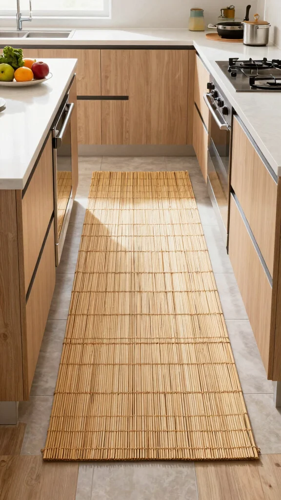 11 Kitchen Runner Rug Ideas for a More Practical and Beautiful Kitchen - 6. Eco-Friendly Bamboo Rugs 1