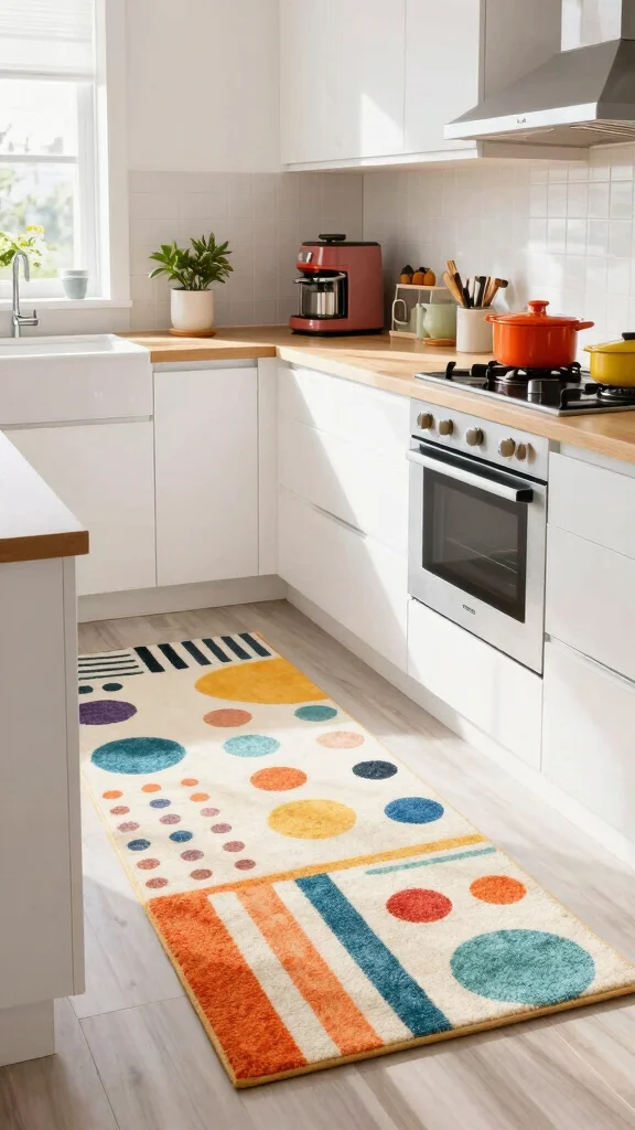 11 Kitchen Runner Rug Ideas for a More Practical and Beautiful Kitchen - 9. Playful Patterns for Fun 1
