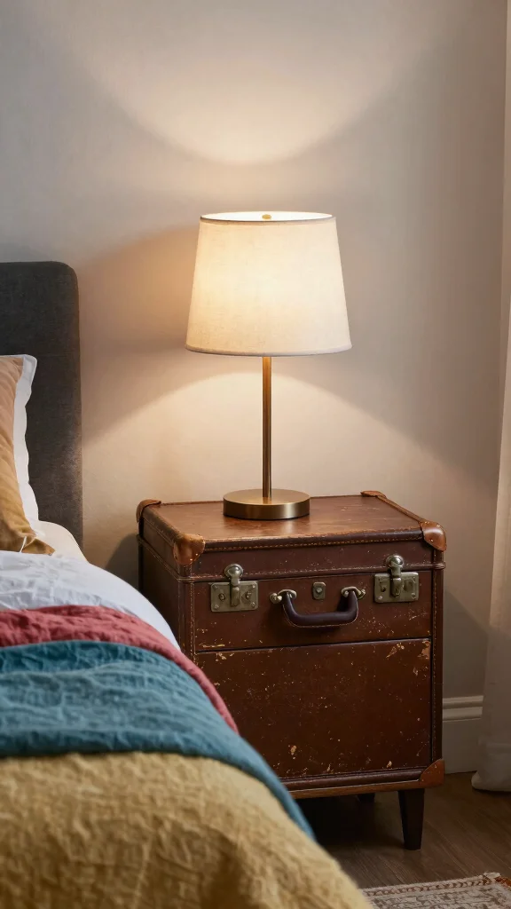 11 Lamp Making Ideas for Creative and Functional DIY Decor - 10. Upcycled Suitcase Lamp 1