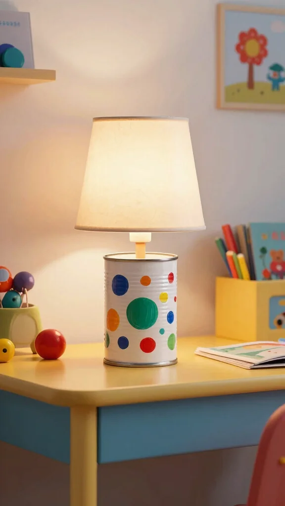 11 Lamp Making Ideas for Creative and Functional DIY Decor - 8. Colorful Painted Can Lamp 1
