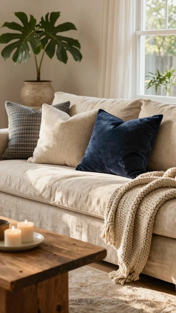 11 Linen Pillow Covers Ideas for a Soft and Timeless Home Style - 1. Layered Textures for Depth 1