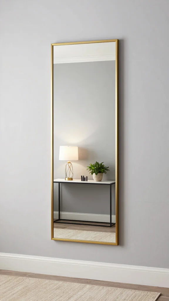 11 Long Vertical Wall Art Ideas for Narrow Walls That Need Impact - 3. Statement Mirrors 1