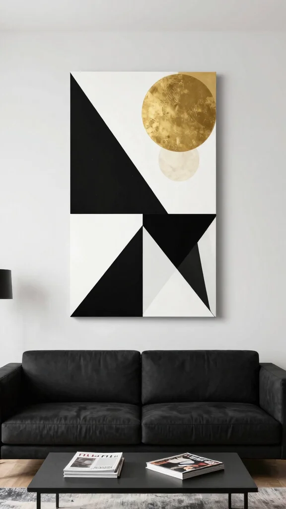 11 Long Vertical Wall Art Ideas for Narrow Walls That Need Impact - 5. Geometric Wall Art 1