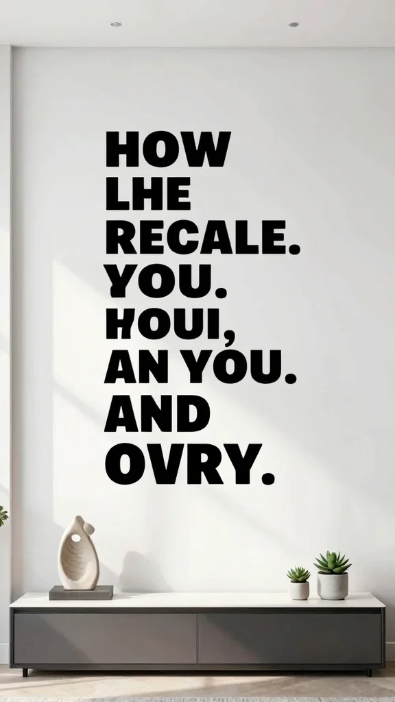 11 Long Vertical Wall Art Ideas for Narrow Walls That Need Impact - 7. Minimalist Text Art 1