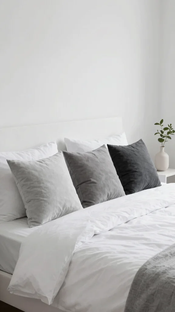 11 Lumbar Pillow on Bed Ideas to Create a Styled and Comfortable Look - 5. Minimalist Approach with Monochrome Pillows 1