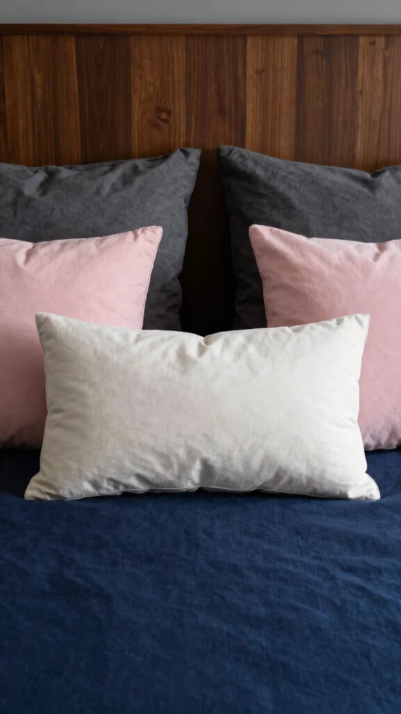 11 Lumbar Pillow on Bed Ideas to Create a Styled and Comfortable Look - 8. The Power of Contrast 1