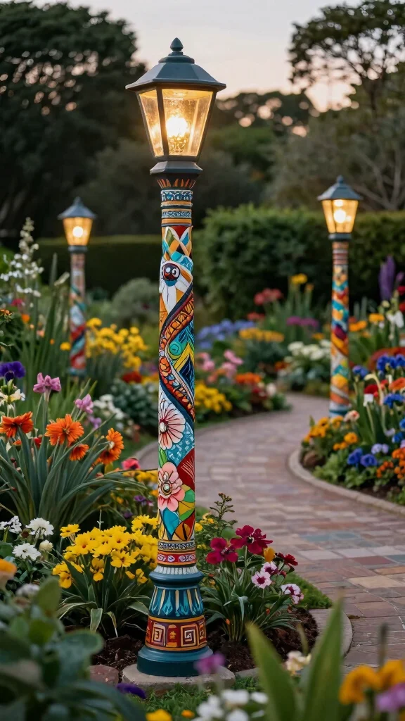 11 Outdoor Lamp Post Ideas to Add Charm and Light to Your Exterior - 10. Customized Artisan Designs 1