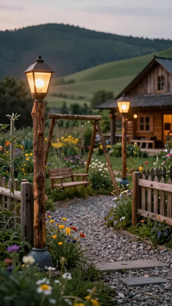 11 Outdoor Lamp Post Ideas to Add Charm and Light to Your Exterior - 2. Rustic Farmhouse Charm 1
