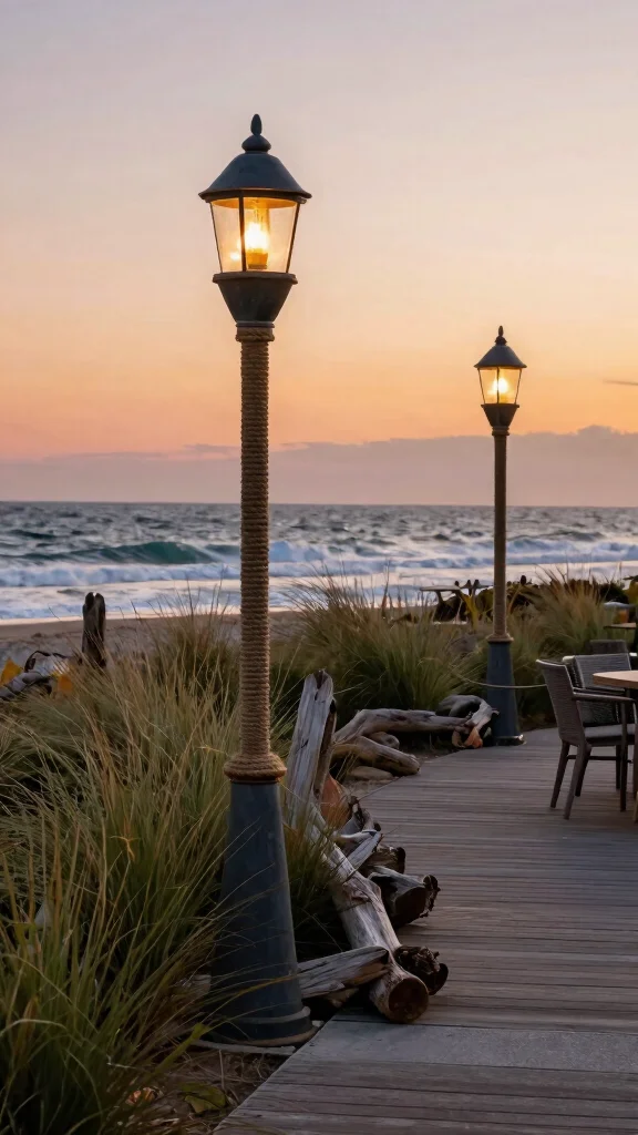 11 Outdoor Lamp Post Ideas to Add Charm and Light to Your Exterior - 6. Nautical-Inspired Lighting 1