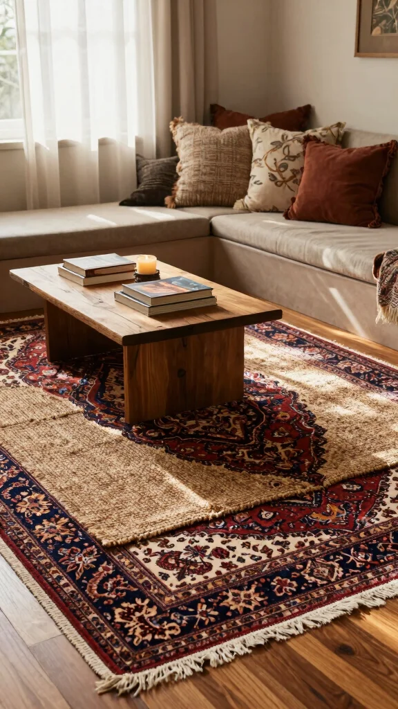 11 Persian Rug Background Ideas for Art, Decor, and Visual Inspiration - 1. Layered Textures for a Cozy Vibe 1
