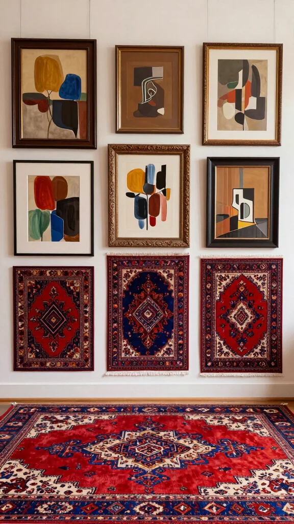 11 Persian Rug Background Ideas for Art, Decor, and Visual Inspiration - 2. Gallery Wall Backdrops 1