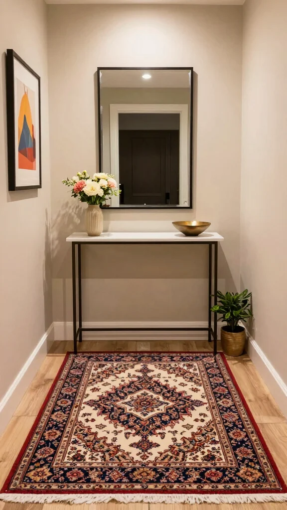 11 Persian Rug Background Ideas for Art, Decor, and Visual Inspiration - 3. Entryway Elegance 1