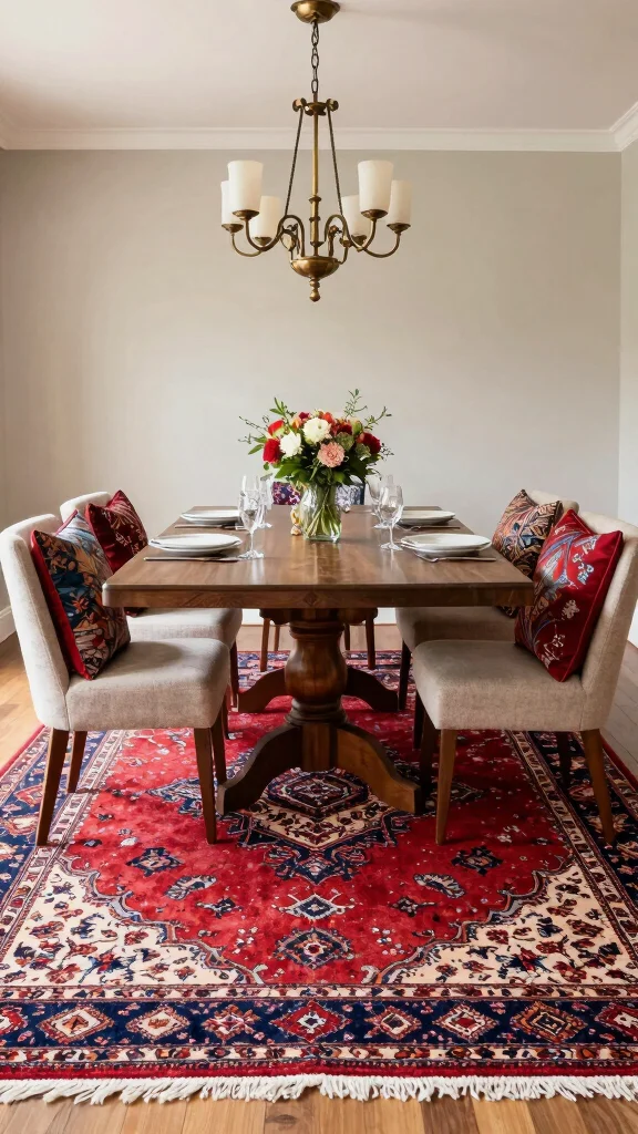 11 Persian Rug Background Ideas for Art, Decor, and Visual Inspiration - 5. Dining Room Drama 1