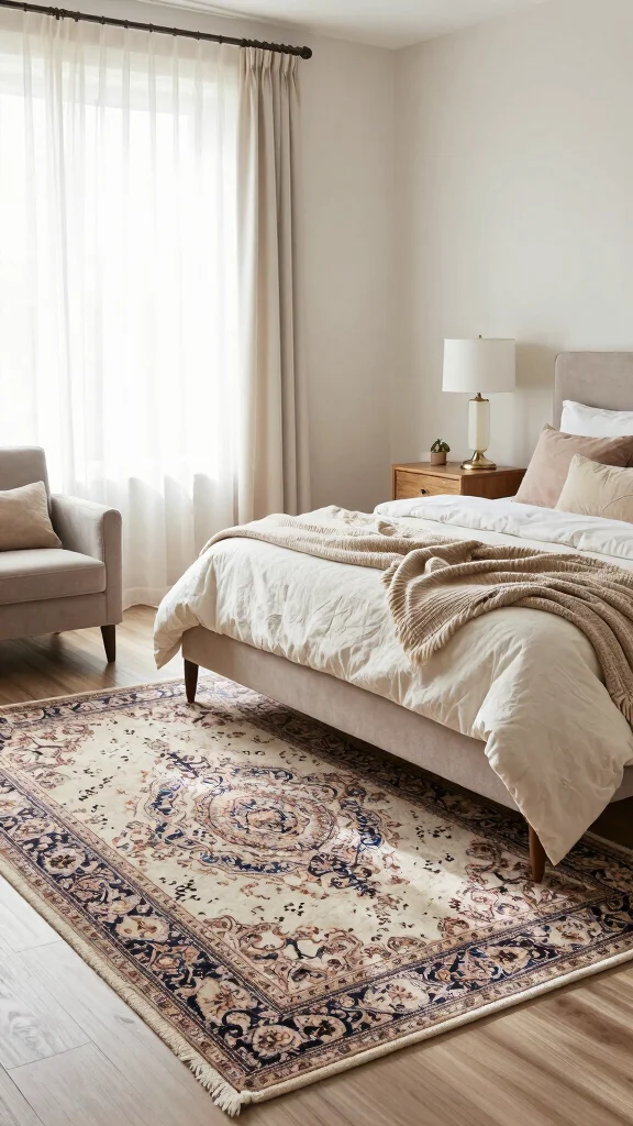 11 Persian Rug Background Ideas for Art, Decor, and Visual Inspiration - 6. Bedroom Bliss 1