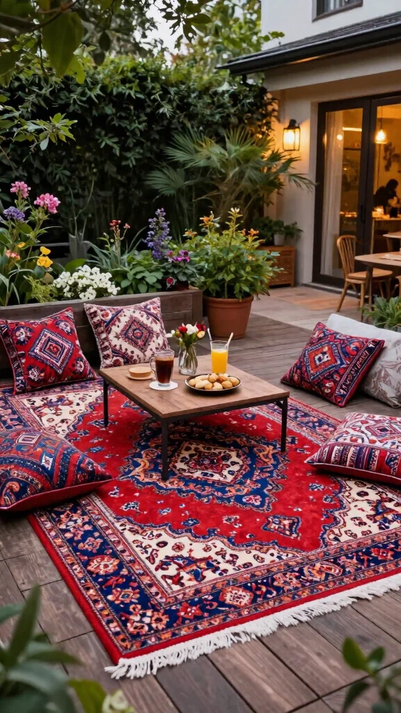 11 Persian Rug Background Ideas for Art, Decor, and Visual Inspiration - 7. Outdoor Oasis 1