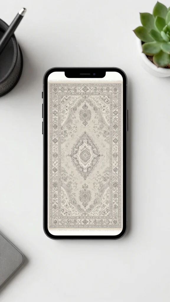 11 Persian Rug Wallpaper iPhone Ideas for a Rich and Vintage-Inspired Screen Look - 3. Minimalist Persian Rug Prints 1