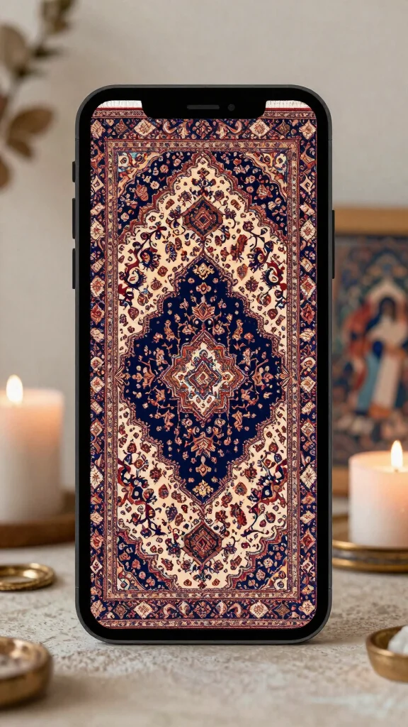 11 Persian Rug Wallpaper iPhone Ideas for a Rich and Vintage-Inspired Screen Look - 8. Layering Patterns for a Unique Look 1