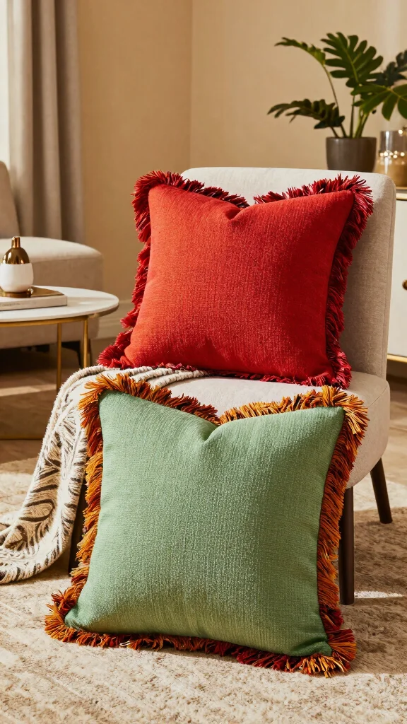 11 Pillow Covers Tutorial Ideas for Easy and Stylish DIY Projects - 2. No-Sew Fringe Pillow Covers 1