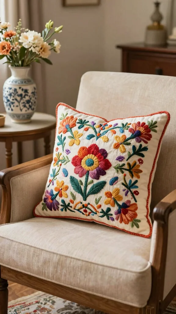 11 Pillow Covers Tutorial Ideas for Easy and Stylish DIY Projects - 9. Embroidered Pillow Covers 1