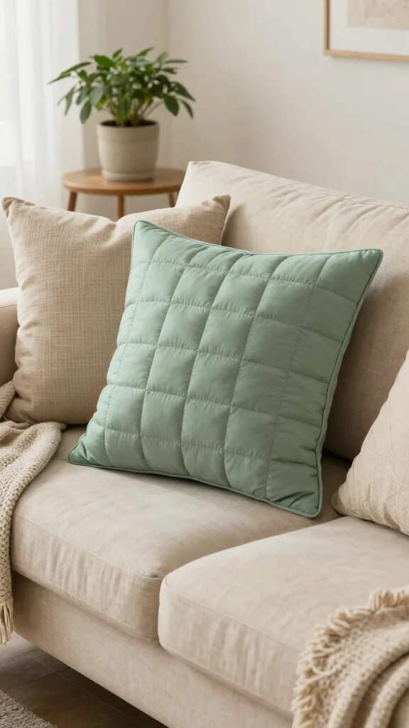 11 Quilted Pillow Covers That Add Texture and Comfort to Any Space - 1. Soft Sage Green Delight 1