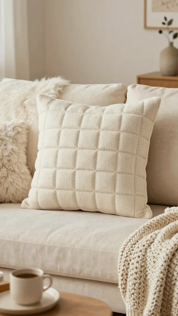 11 Quilted Pillow Covers That Add Texture and Comfort to Any Space - 11. Cozy Knit Look 1