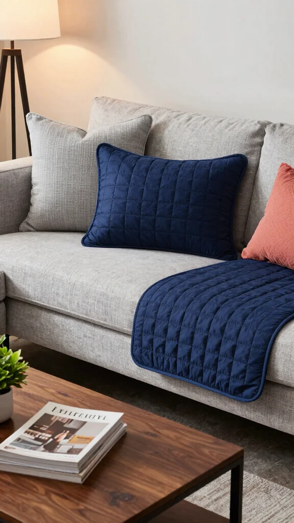 11 Quilted Pillow Covers That Add Texture and Comfort to Any Space - 5. Navy Blue Chic 1
