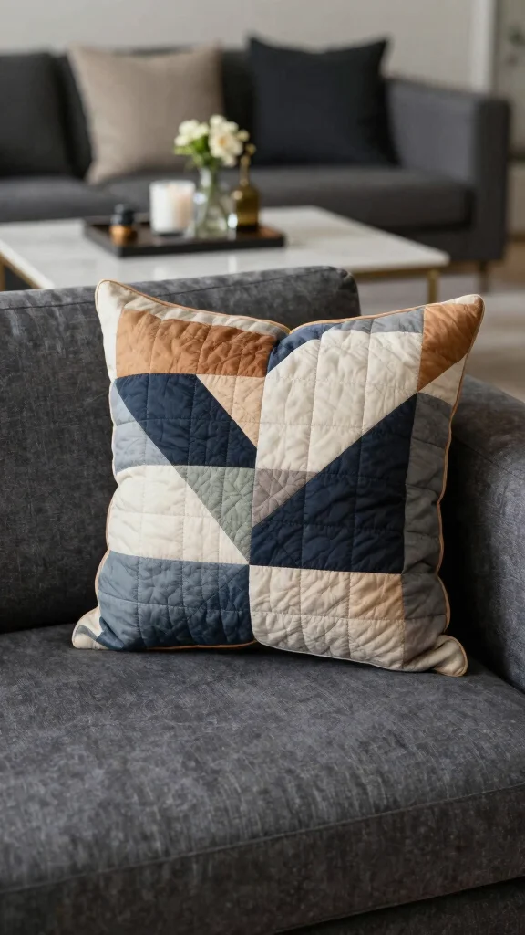 11 Quilted Pillow Covers That Add Texture and Comfort to Any Space - 9. Geometric Patterns 1