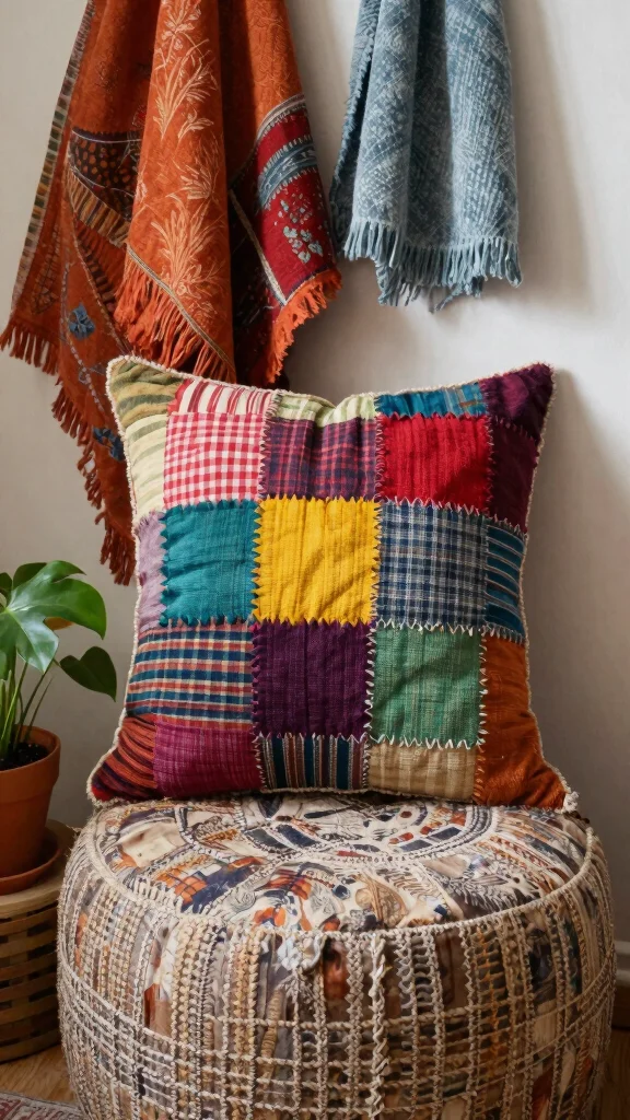 11 Reading Pillow Pattern Free Ideas for Cozy and Practical DIY Comfort - 10. Patchwork Pillow 1