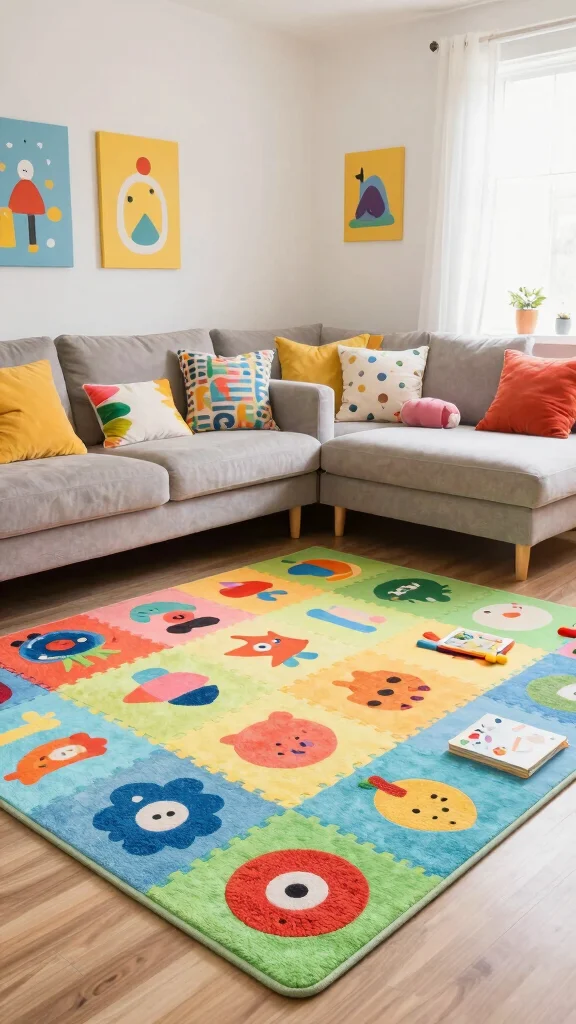 11 Rug Layering Living Room Ideas for Added Texture and Depth - 10. Playful Layering in a Kids' Space 1
