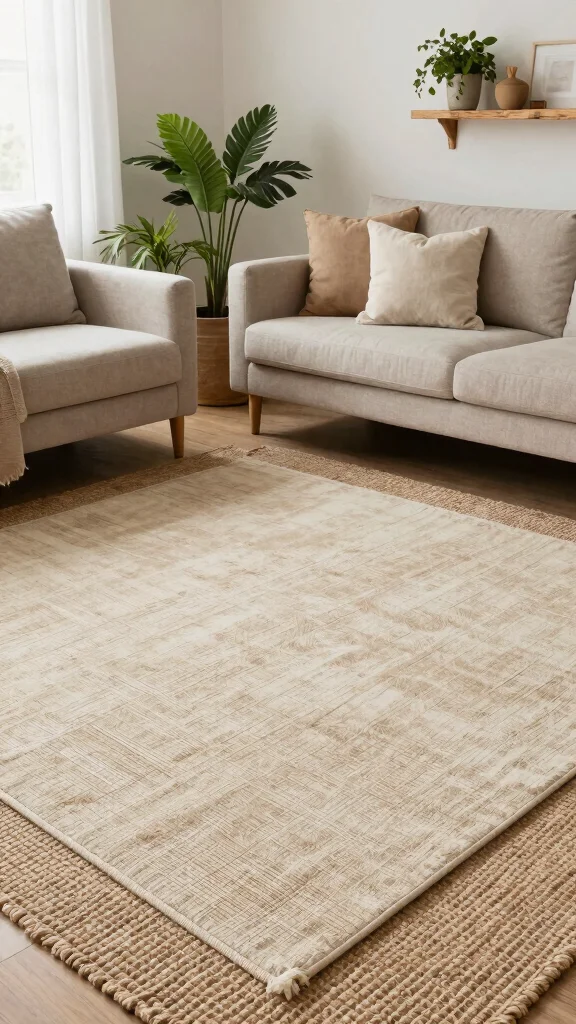 11 Rug Layering Living Room Ideas for Added Texture and Depth - 11. Eco-Friendly Layering 1
