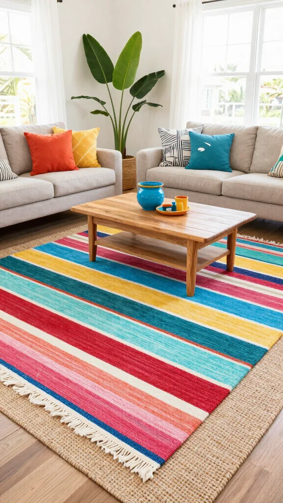 11 Rug Layering Living Room Ideas for Added Texture and Depth - 9. Layering with Outdoor Rugs 1