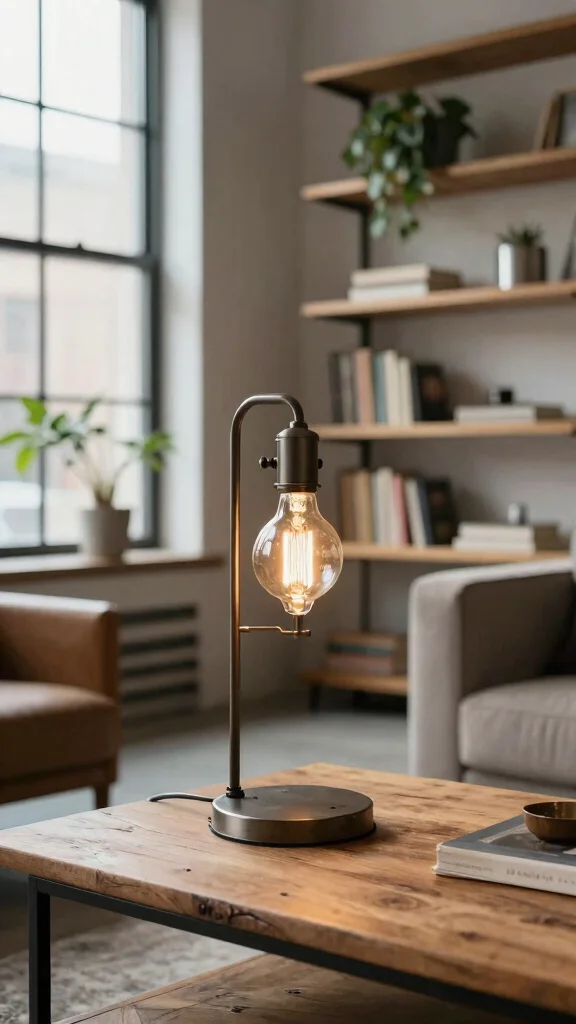 11 Vintage Table Lamp Ideas for Timeless Charm and Warm Lighting - 4. Industrial Edison Bulb Lamps 1