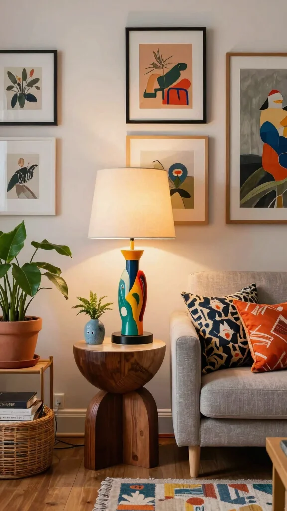 12 Aesthetic Table Lamp Ideas for a Beautiful and Trendy Room Setup - 11. Eclectic Mix 1