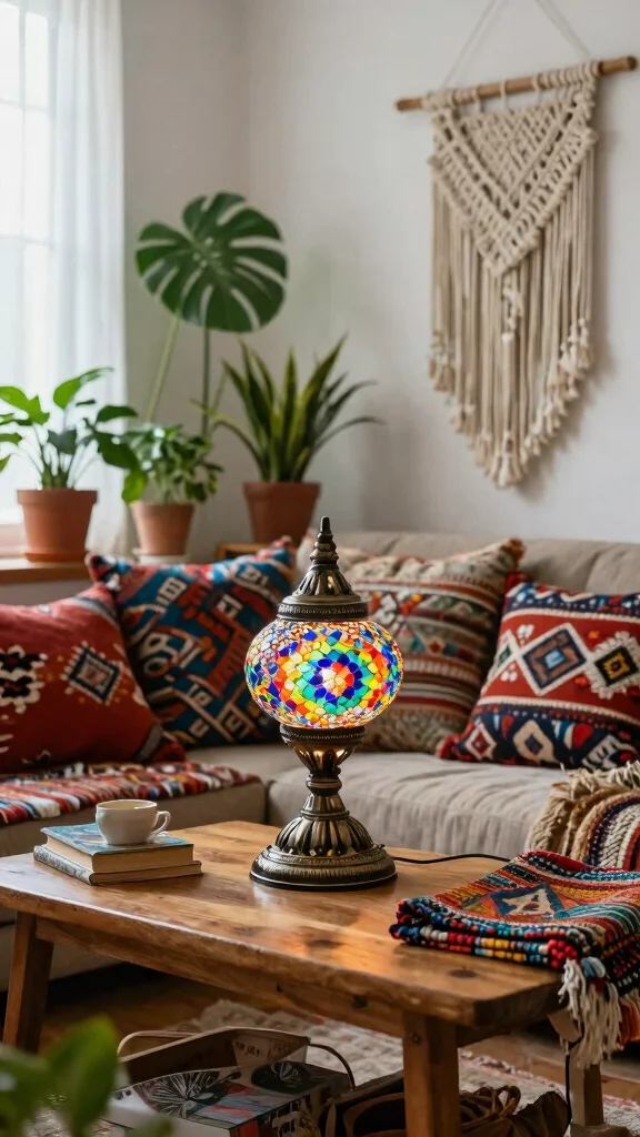 12 Aesthetic Table Lamp Ideas for a Beautiful and Trendy Room Setup - 5. Bohemian Beauty 1