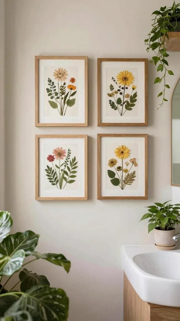 12 Bathroom Picture Ideas Wall Art to Make Your Space Feel Fresh and Stylish - 12. Art from Nature 1