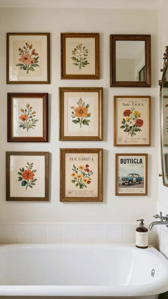 12 Bathroom Picture Ideas Wall Art to Make Your Space Feel Fresh and Stylish - 4. Vintage Charm 1