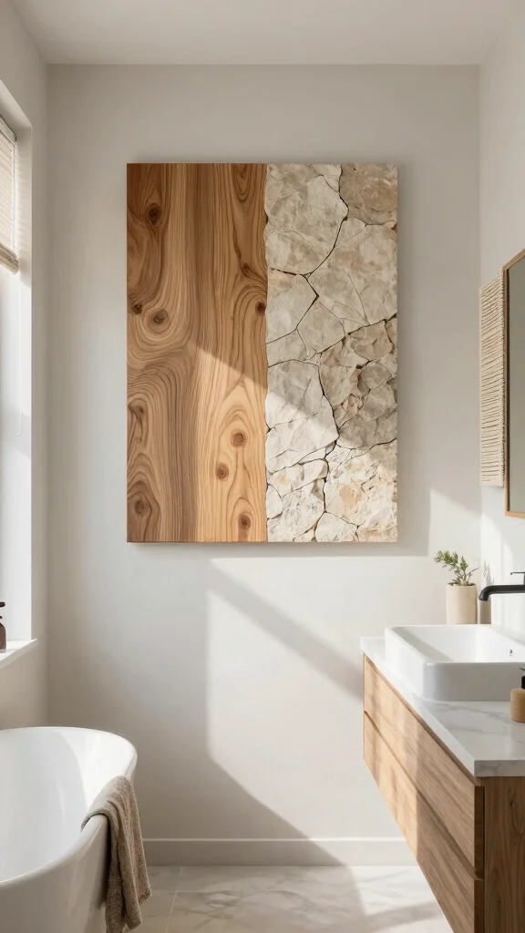 12 Bathroom Picture Ideas Wall Art to Make Your Space Feel Fresh and Stylish - 7. Nature Textures 1