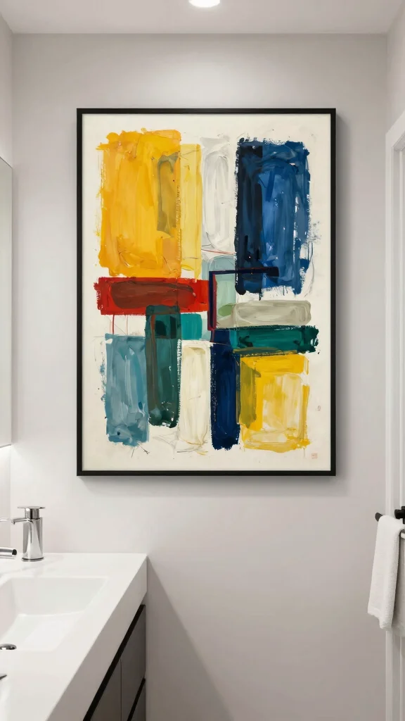 12 Bathroom Picture Ideas Wall Art to Make Your Space Feel Fresh and Stylish - 8. Abstract Art 1