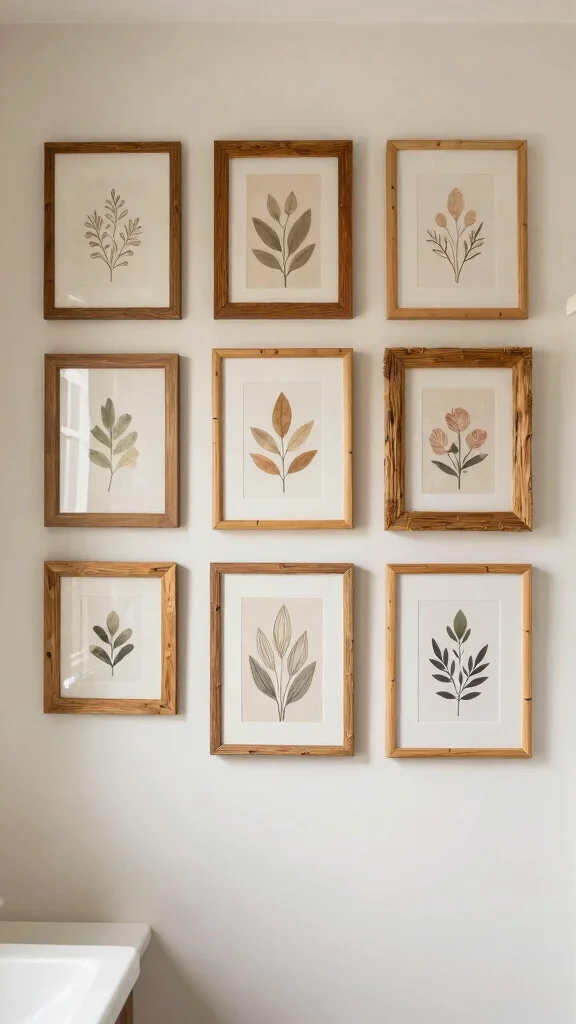 12 Bathroom Wall Art Ideas for a More Relaxing and Decorative Space - 12. Eco-Friendly Framing Options for Sustainable Decor 1