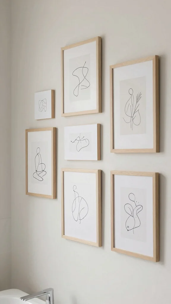 12 Bathroom Wall Art Ideas for a More Relaxing and Decorative Space - 3. Minimalist Line Art for Serenity 1