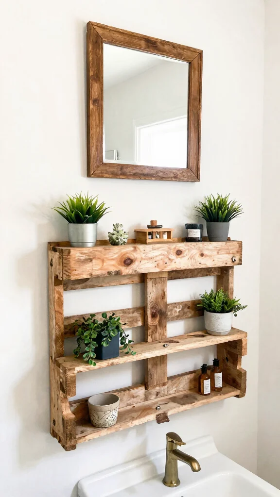 12 Bathroom Wall Art Ideas for a More Relaxing and Decorative Space - 5. Upcycled Materials for Unique Designs 1