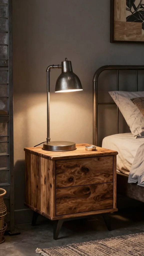 12 Bedside Lamp Aesthetic Ideas for a Cozy and Pinterest-Worthy Bedroom - 9. Industrial Pipe Table Lamp 1