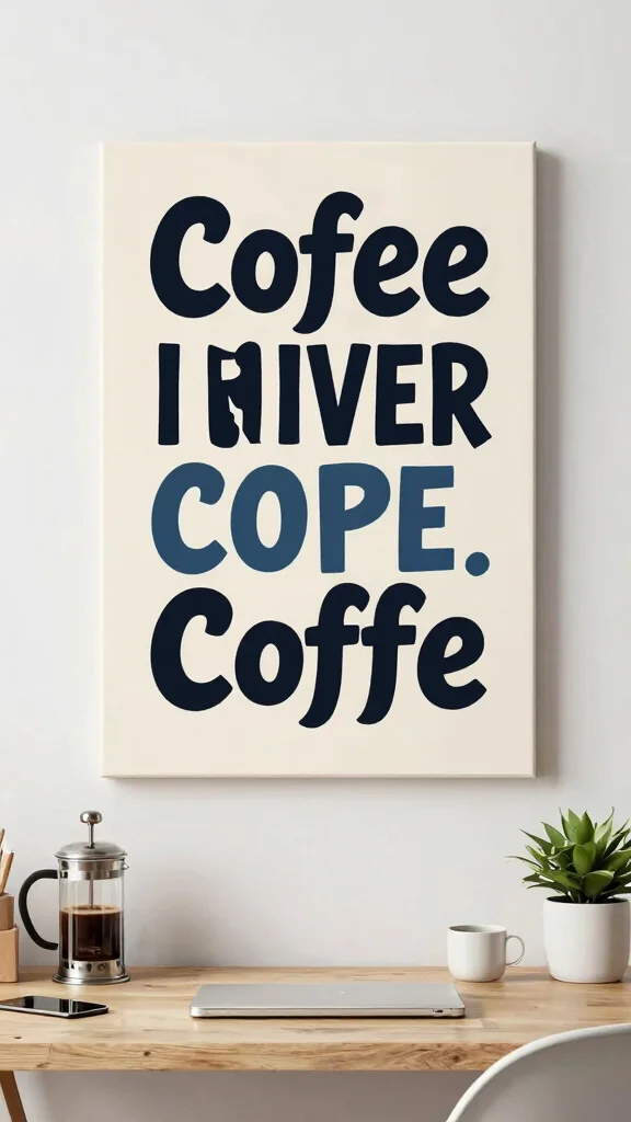 12 Cafe Wall Art Creative Ideas to Bring Coffeehouse Charm Home - 4. Coffee Quote Canvas 1