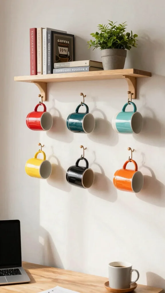 12 Cafe Wall Art Creative Ideas to Bring Coffeehouse Charm Home - 6. Custom Coffee Mug Wall 1