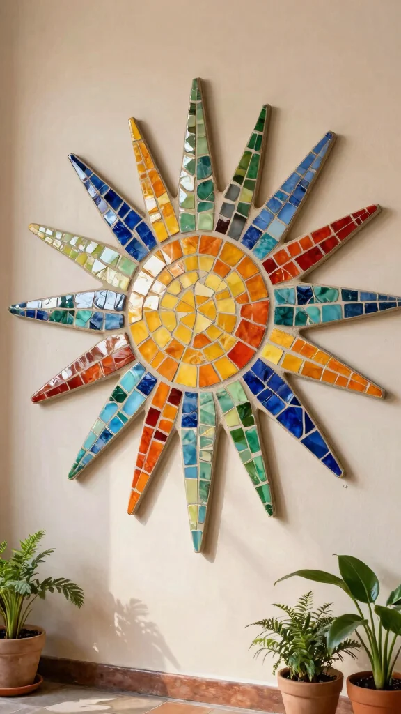 12 Ceramic Wall Art Sculpture Ideas for a Modern Handmade Look - 5. Colorful Mosaics 1