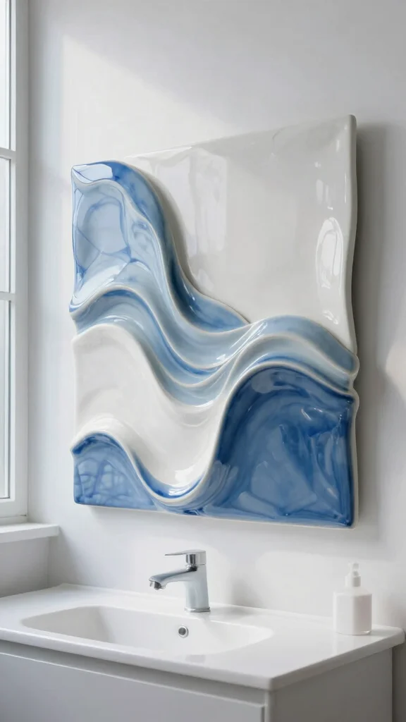 12 Ceramic Wall Art Sculpture Ideas for a Modern Handmade Look - 6. Abstract Waves and Fluid Shapes 1